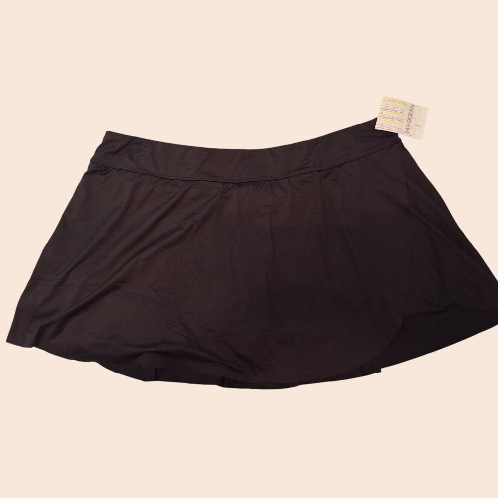 NWT 24th & Ocean Black Swim Skort Sz 22W